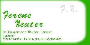 ferenc neuter business card